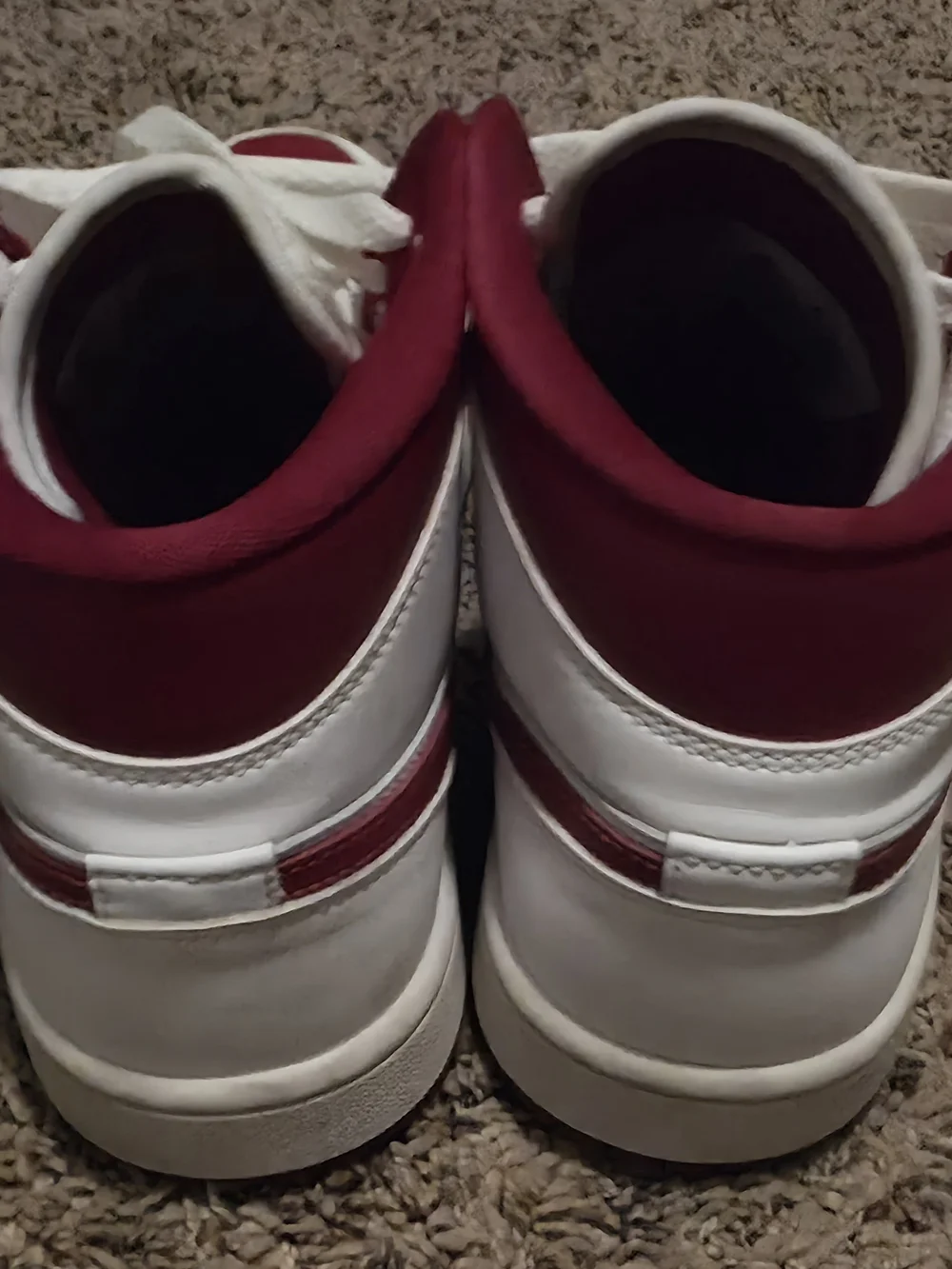 Jordan Men's High-Top Sneakers in White and Maroon